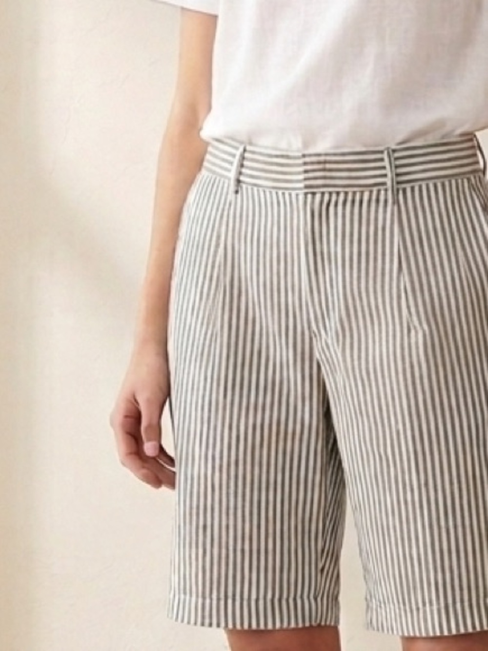 Black Ibis Striped Bermuda Shorts